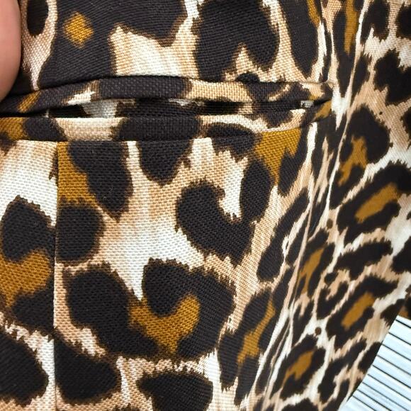 J. CREW Women's Size 8 Linen Parke Blazer Jacket Animal Print Cheetah Leopard - Picture 13 of 16